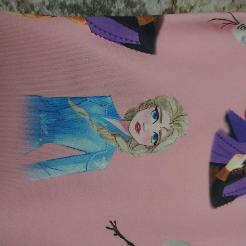 elsa baskili Pembe Elastik Bel Baskılı Kız Pantolonu - Görsel 2