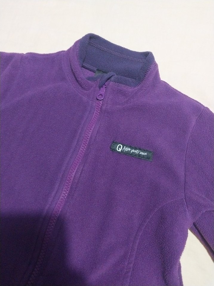 Mor Fermuarlı kız Çocuk Polar Ceket - Görsel 2