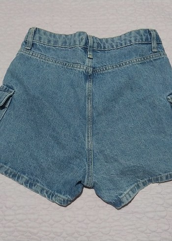 Mavi Düğmeli Kadın Denim Mini Şort - Görsel 5
