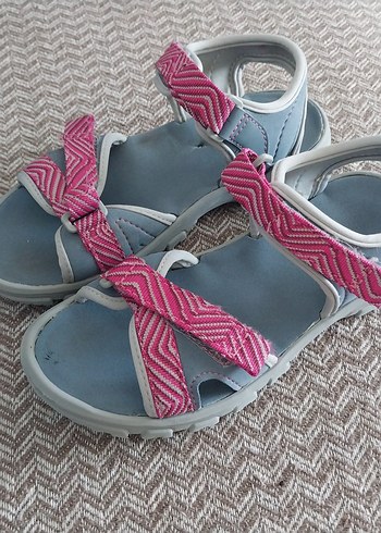 Kız Çocuk Pembe Gri Cırt Cırtlı Sandalet