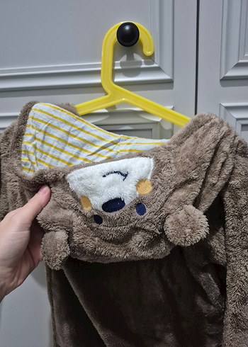 Kahverengi Peluş Bebek Kış Tulumu - Görsel 3