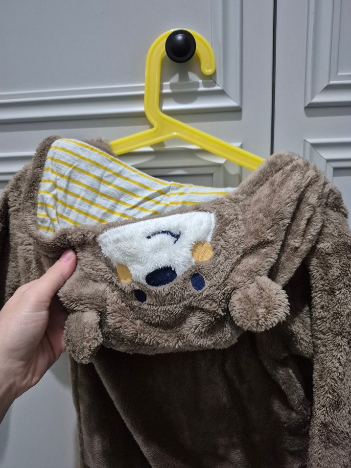 Kahverengi Peluş Bebek Kış Tulumu - Görsel 3