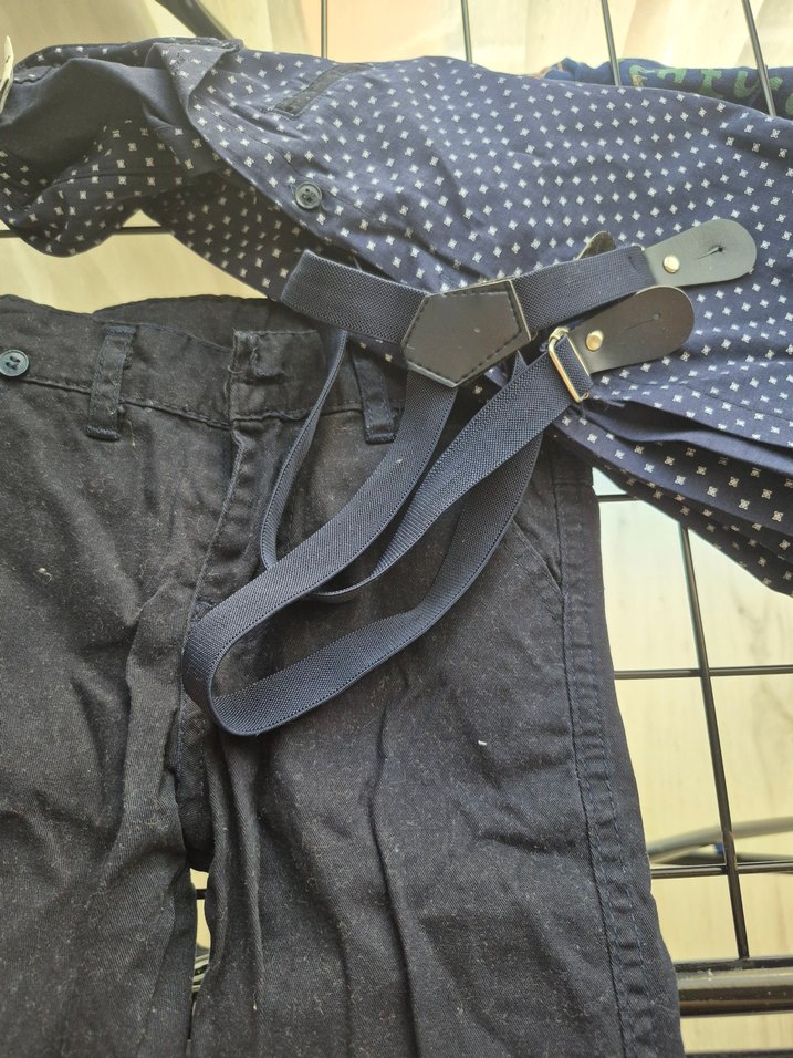 Erkek Çocuk Lacivert Puantiyeli Uzun Kollu Gömlek - Görsel 4