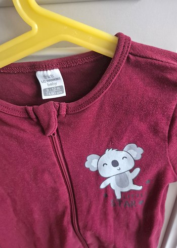 Bordo Uzun Kollu Fermuarlı Bebek Body - Görsel 2