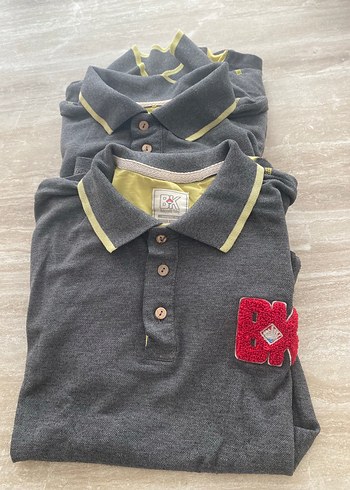 s Beden gri Renk Bahçeşehir koleji Gri Düğmeli Polo Tişört s beden
