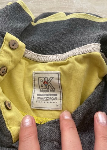 m Beden gri Renk Bahçeşehir Uzun Kollu Polo Tişört