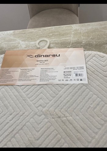 Beden ten rengi Renk Dinarsu Krem Desensiz Banyo Paspas takımı
