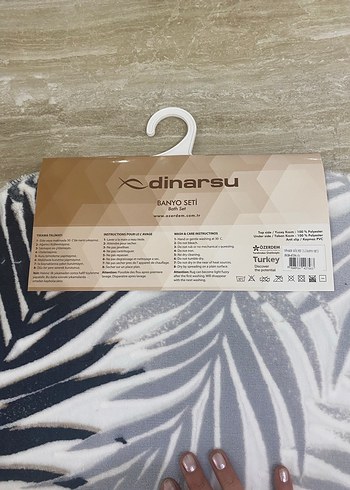 Diğer Dinarsu Yaprak Desenli Banyo Paspas takımı