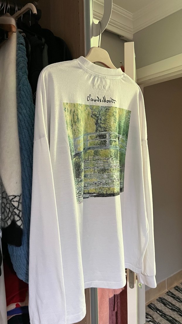 Uzun Kollu Erkek Beyaz Baskılı Tişört - Görsel 2