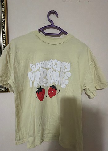 Koton Pastel Yesil Cilekli Oversize Tisort