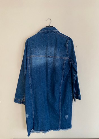 Diğer Düğmeli Mavi Kadın Denim Ceket