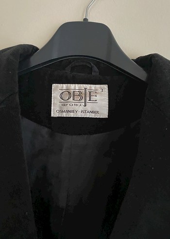 l Beden Siyah Süet Kadın Düğmeli Blazer Ceket