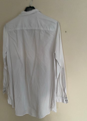 Zara Pamuklu Beyaz tesettür Kadın uzun Gömlek