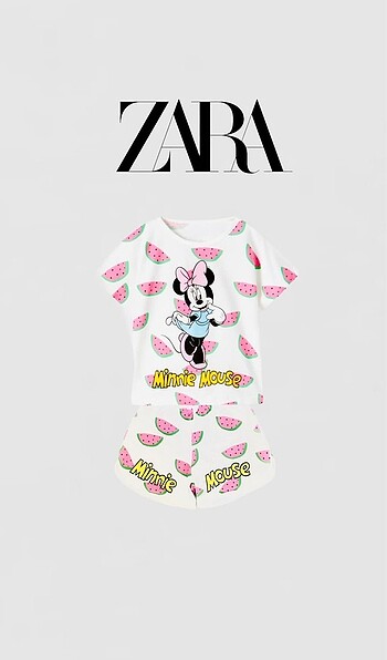 Zara minnie karpuzlu takım