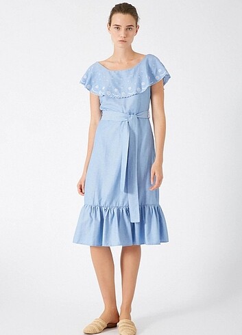 Poplin elbise