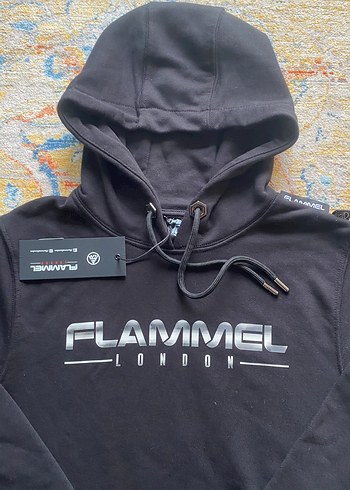 FLAMMEL london Siyah Kapüşonlu Erkek Sweatshirt - Görsel 2