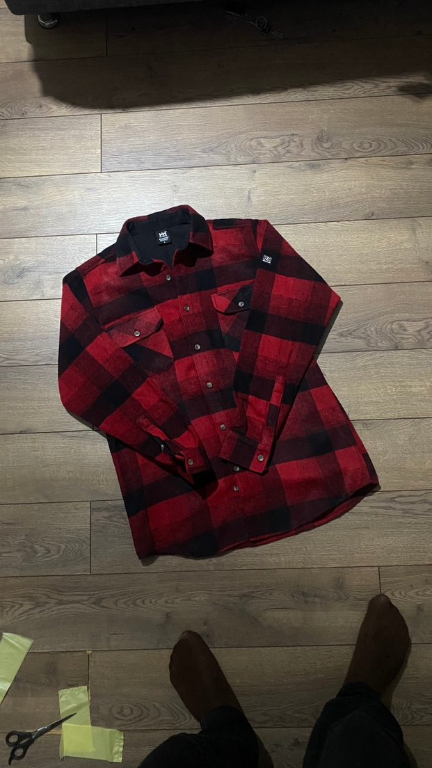 helly hansen Kırmızı Ekose Düğmeli Erkek Gömlek - Görsel 4