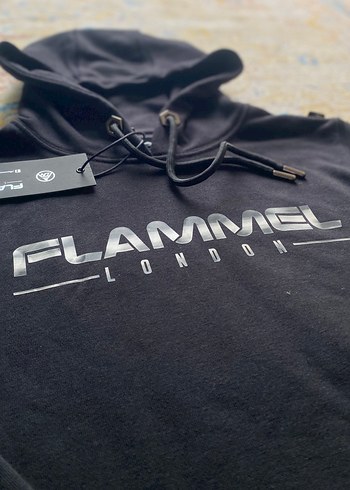 flammel london marka Siyah Kapüşonlu Erkek Sweatshirt FLAMMEL - Görsel 4
