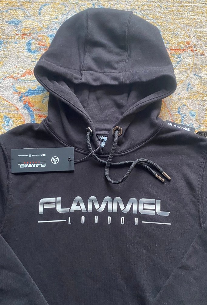 flammel london marka Siyah Kapüşonlu Erkek Sweatshirt FLAMMEL - Görsel 2