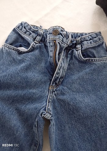 7 Yaş Beden mavi Renk Mavi Bol Kesim Midi Kot Pantolon