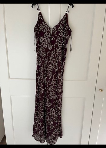 Zara Mor Desenli Uzun Kollu Bohem Kadın Elbise