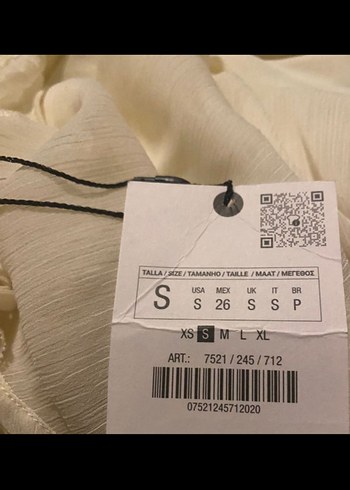 Zara V Yaka Beyaz Midi Elbise