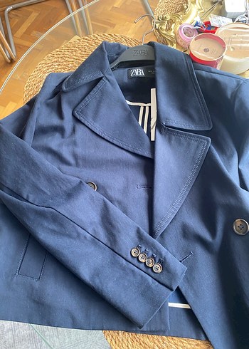 s Beden Lacivert Düğmeli Kadın Blazer Ceket