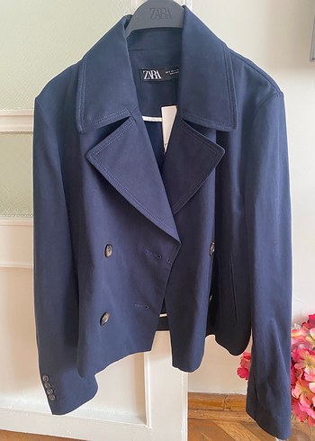 Zara Lacivert Düğmeli Kadın Blazer Ceket