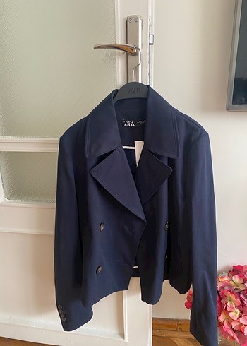 Lacivert Düğmeli Kadın Blazer Ceket