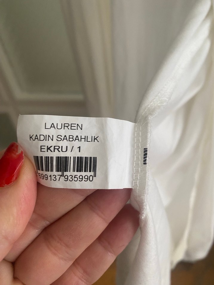 Kadın Beyaz Midi Boy Salaş Sabahlık - Görsel 5
