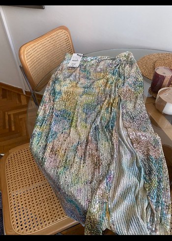 Payetli pullu Uzun Tie-Dye Etek