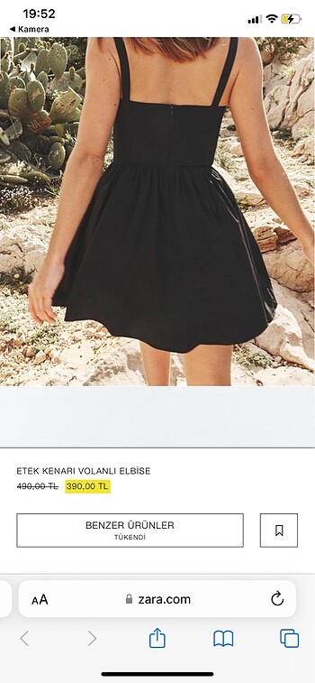 xs Beden siyah Renk Zara kısa elbise
