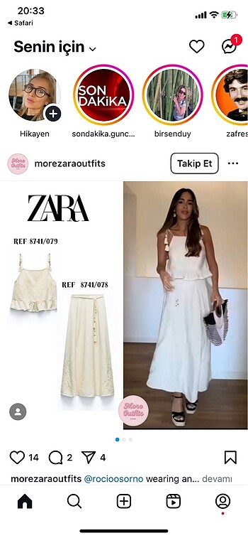 Zara yazlık top bluz