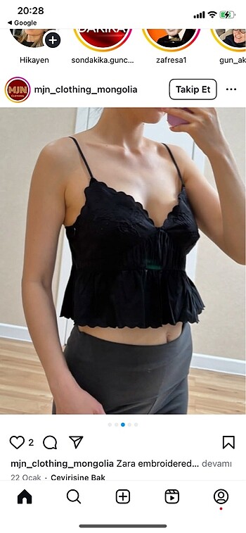 m Beden Zara crop top