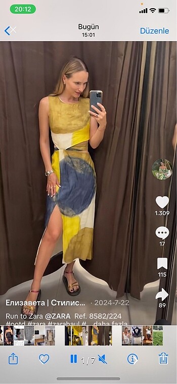 Zara cut out elbise