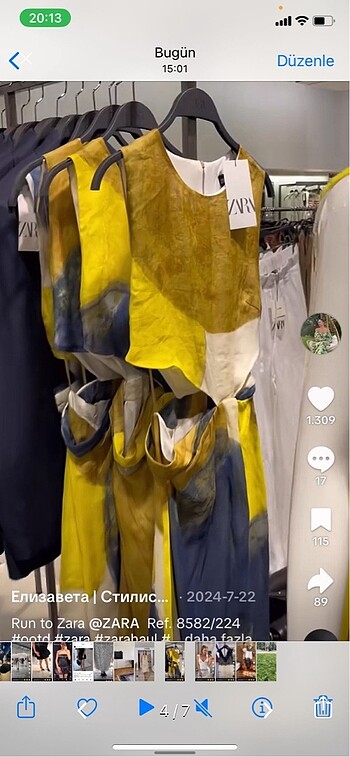 s Beden Zara cut out elbise