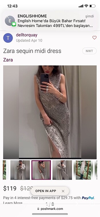 Zara pullu bıncuklu elbise