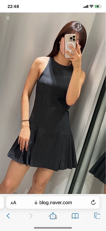 Zara kısa pileli elbise