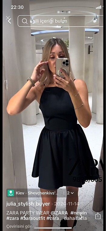 Zara Zara kısa saten elbise