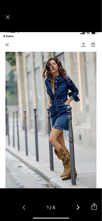Zara kot denim elbise