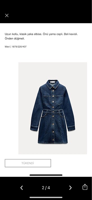 Zara Zara kot denim elbise