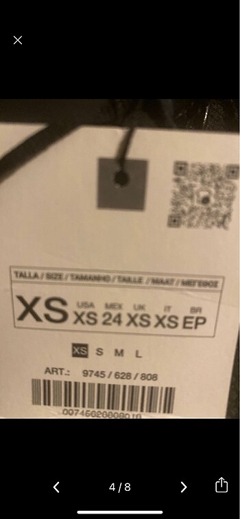 xs Beden Zara gece elbisesi