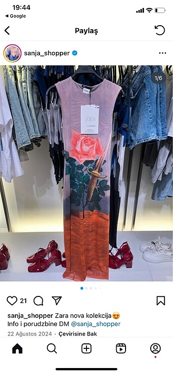 Zara tablo desen elbise
