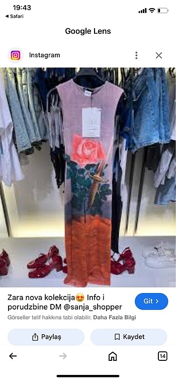 Zara Zara tablo desen elbise
