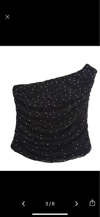 Zara pırıltılı taşlı bluz top