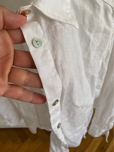 s Beden Massimo Dutti bayan gömlek keten