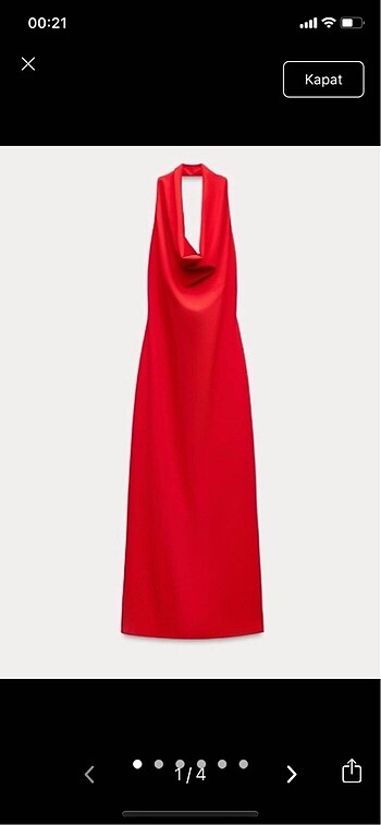 Zara halter yaka kırmızı viral elbise