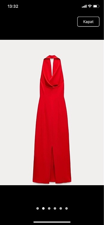 xs Beden kırmızı Renk Zara halter yaka kırmızı viral elbise