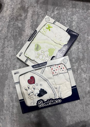 Nakışlı Pamuklu Beyaz Bebek Uyku Seti - Görsel 2