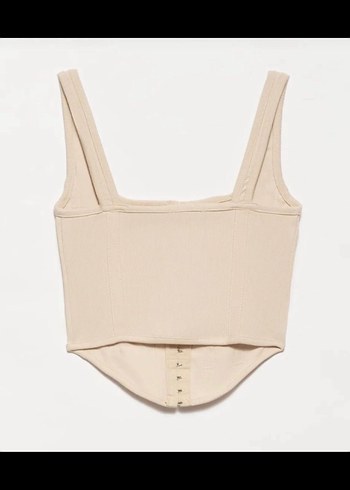 Bej Keten Kadın Bustiyer - Görsel 2